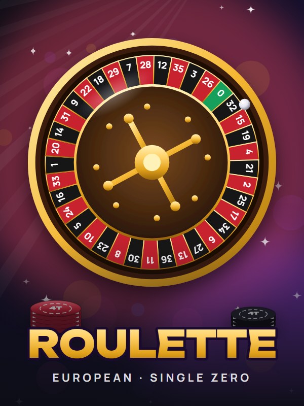 Single zero European roulette wheel with gold frets and a white ball